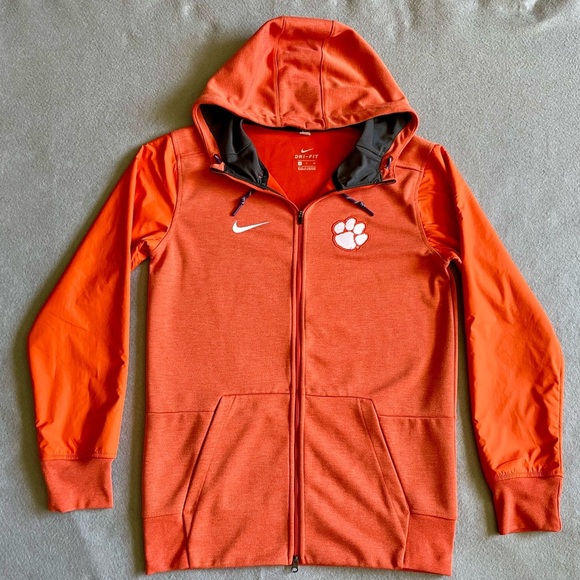 Nike Dri-Fit Clemson Tigers Full Zip Jacket Men’s Small Orange Polyester Rayon - Picture 1 of 6